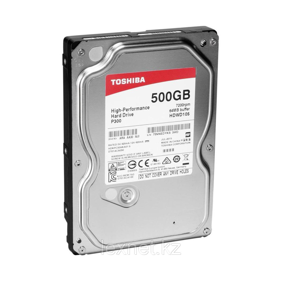 Жёсткий диск HDD 500Gb Toshiba P300 SATA6Gb/s 7200rpm 64Mb 3,5" HDWD105UZSVA - фото 1 - id-p96730980