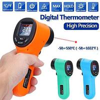 Пирометр-термометр лазерный цифровой бесконтактный с ЖК-дисплеем HW550 {-50 550 } (Оранжевый)