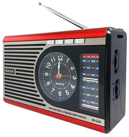 Радиоприемник - MP3-плеер в стиле ретро Meier M-U41 с фонариком и часами (Красный) - фото 3 - id-p96731419