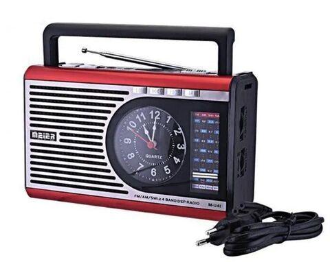 Радиоприемник - MP3-плеер в стиле ретро Meier M-U41 с фонариком и часами (Красный) - фото 4 - id-p96731419
