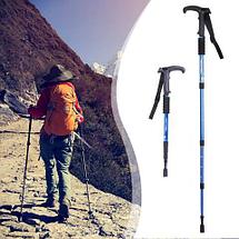 Трекинговые палки телескопические с Т-образной ручкой и фонариком NECASIL 4STEPS {AntiShock, 50-110см}, фото 2