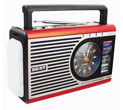 Радиоприемник - MP3-плеер в стиле ретро Meier M-U41 с фонариком и часами (Красный) - фото 1 - id-p96731455