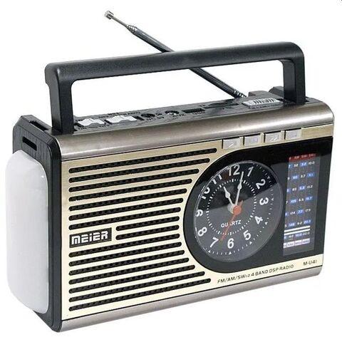 Радиоприемник - MP3-плеер в стиле ретро Meier M-U41 с фонариком и часами (Серебряный) - фото 1 - id-p96731456