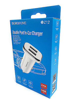 Авто зарядка USB Borofone BZ12, 2x USB Fast Charge 2.4a