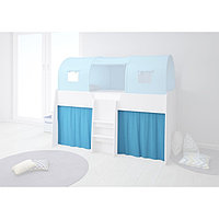 Шторки для кровати-чердака Polini kids Simple 4100, цвет голубой