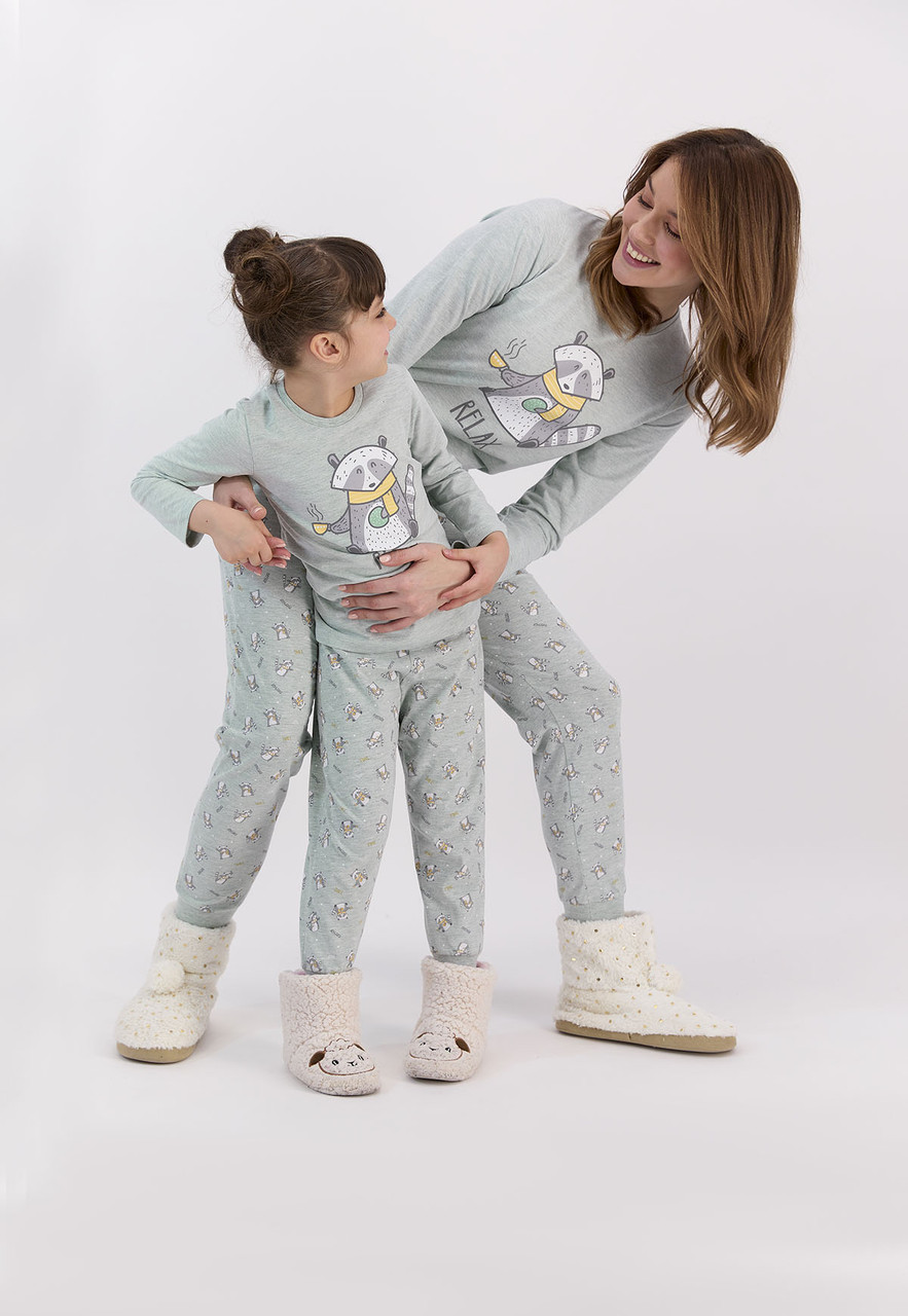 Пижама детская девичья* 2-3 / 92-98 см, Ментоловый - фото 3 - id-p96459237