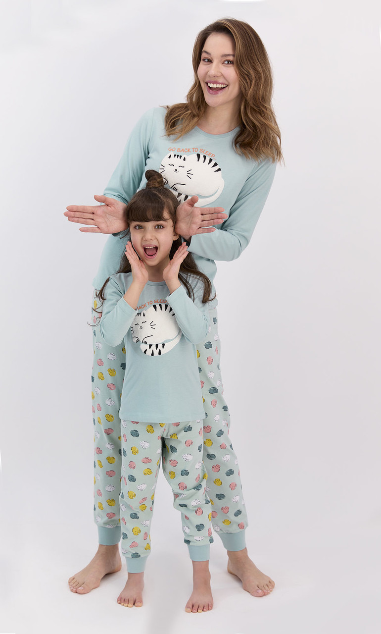 Пижама детская девичья* 6-7 / 116-122 см, Ментоловый - фото 3 - id-p96459270