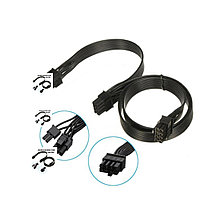 Кабель питания  X-Game  8pin to dual 6+2 Black  Мужской кабель питания  Калибр провода 18AWG  Длина 60 см + 20
