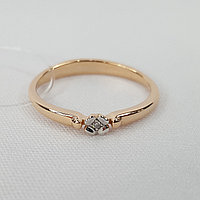 Серебряное кольцо Бриллиант Aquamarine 060106.6 позолота