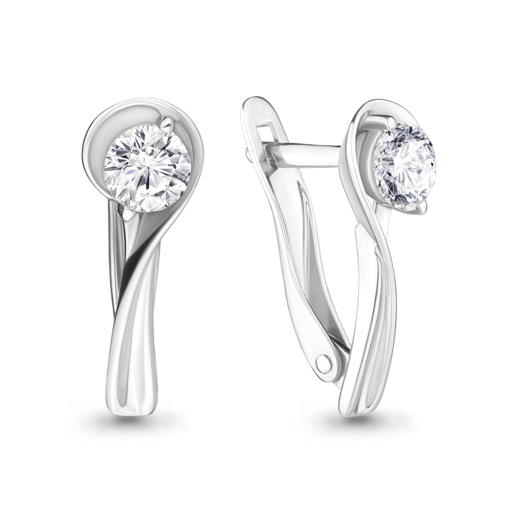 Серьги AQUAMARIN серебро с родием 43621.5