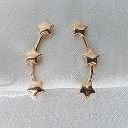 Серебряные серьги каффы  Aquamarine 33997.6 серебро с позолотой