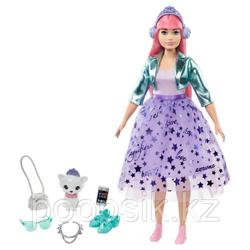 Barbie Нарядная принцесса Барби с розовыми волосами и питомцем GML77