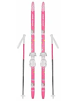 Лыжи 140 в комплекте палки, крепление combi розовый WERTER BERGER Princess розовый