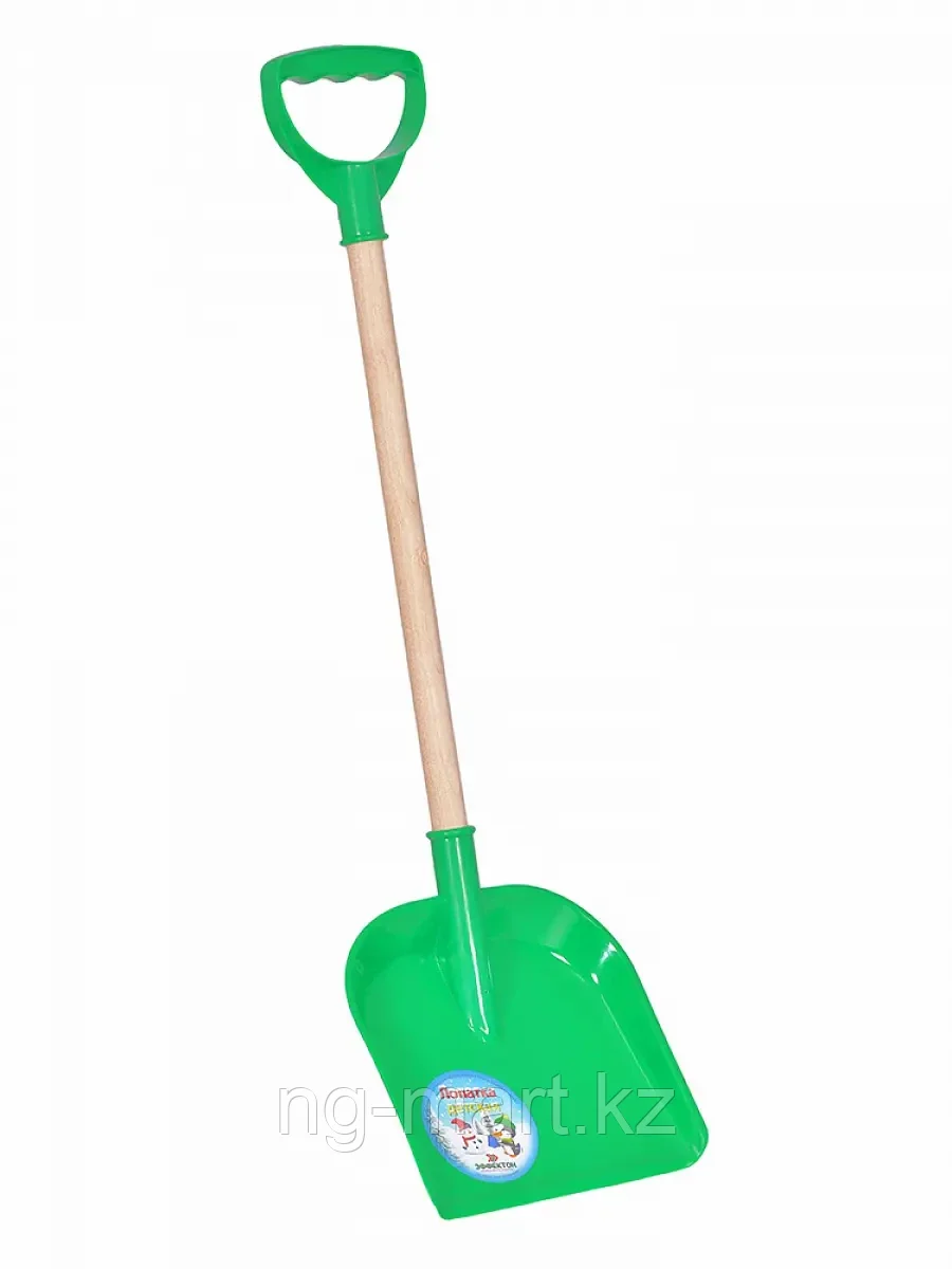Лопата детская зеленая с деревянной ручкой 63см. ЭФФЕКТОН Зеленый