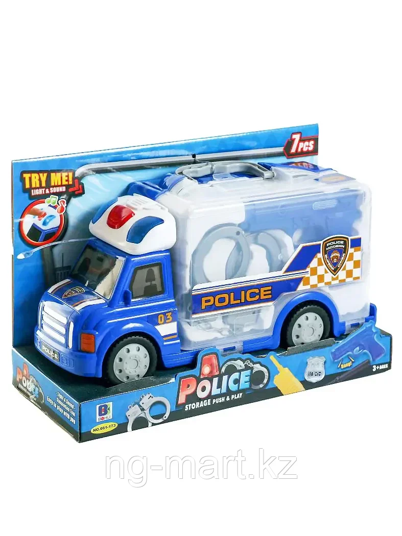 Набор полицейского в машине-кейсе с светом и звуком 661-173 - фото 2 - id-p96759247