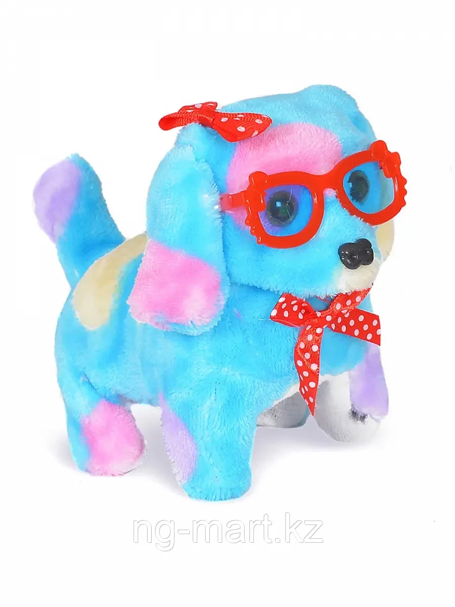 Мягкая игрушка Собака голубая пятнистая механическая 16 см 2704-4A ТМ Коробейники - фото 1 - id-p96761215