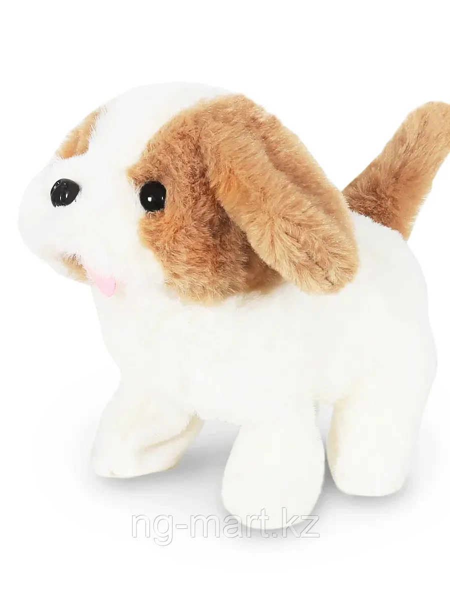 Мягкая игрушка Собака Каспер бело-светло-коричневая механическая 17 см 106-1 ТМ Коробейники - фото 1 - id-p96761218