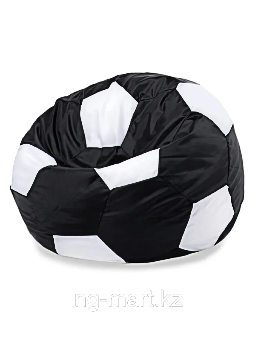 Мягкое Кресло-мешок "Футбольный мяч" Оксфорд XL 90 см черный и белый 4627159400107 - фото 1 - id-p96761229