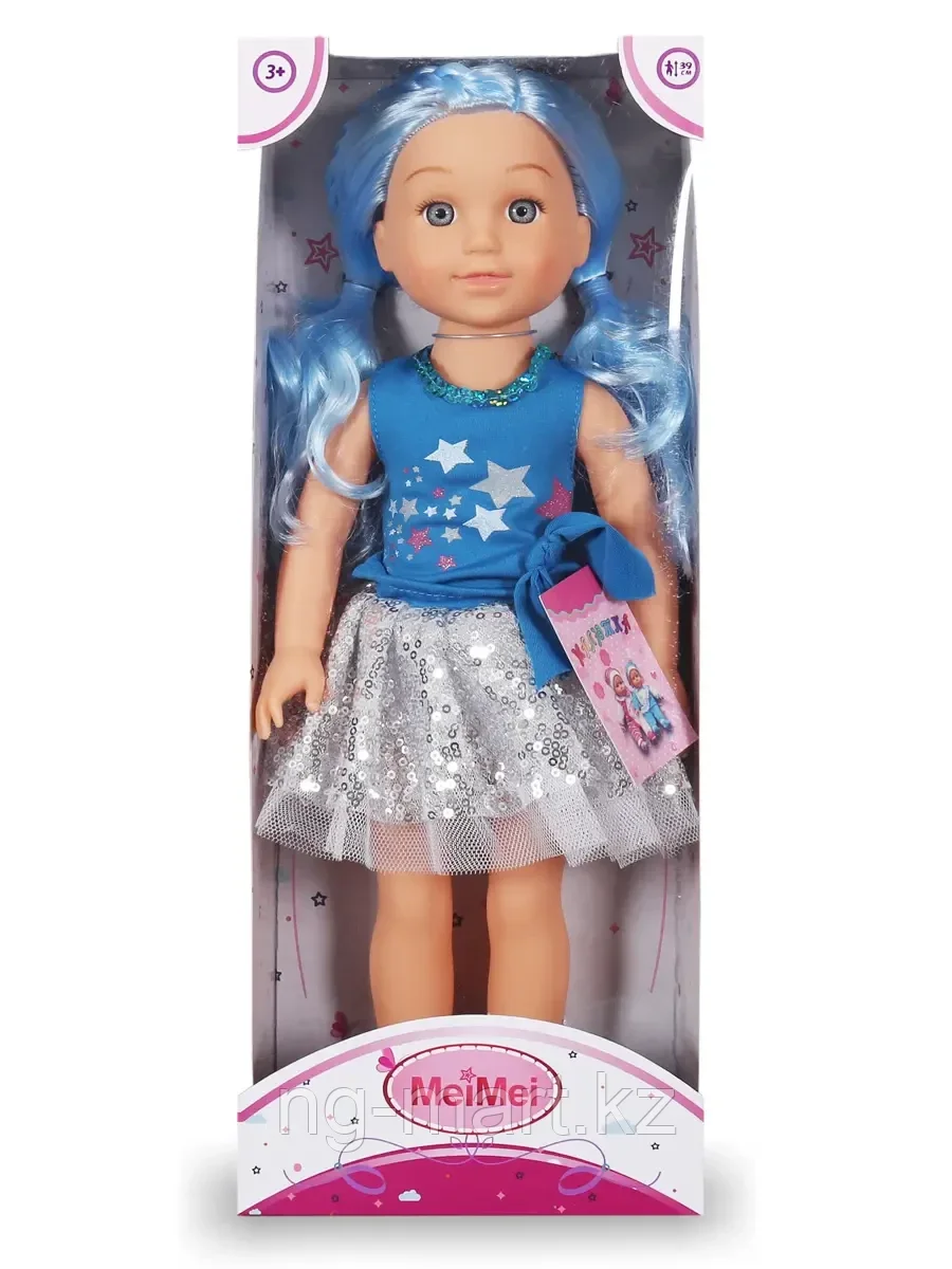 Кукла 14Y226 с голубыми волосами 35 см
