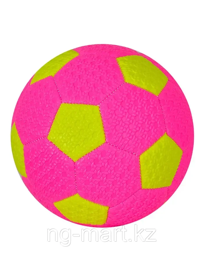 Мяч футбольный диаметр 14 см Розовый с желтым - фото 1 - id-p96756650
