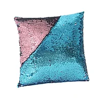 Мягкая подушка Блестящая голубая/розовая 40*40 см 1331-1-1 ТМ Коробейники