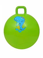 Мяч с ручкой 65 см зеленый с Динозавром Зеленый