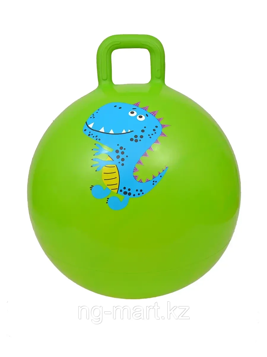 Мяч с ручкой 45 см зеленый с Динозавром Зеленый - фото 1 - id-p96756681