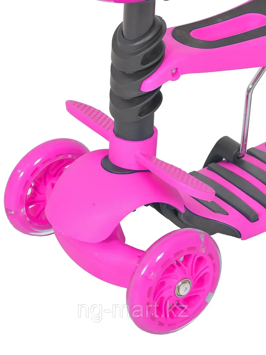Самокат детский 3-х колесный RUSH ACTION розовый - фото 3 - id-p96756723