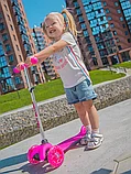 Самокат детский 3-х колесный RUSH ACTION розовый, фото 5