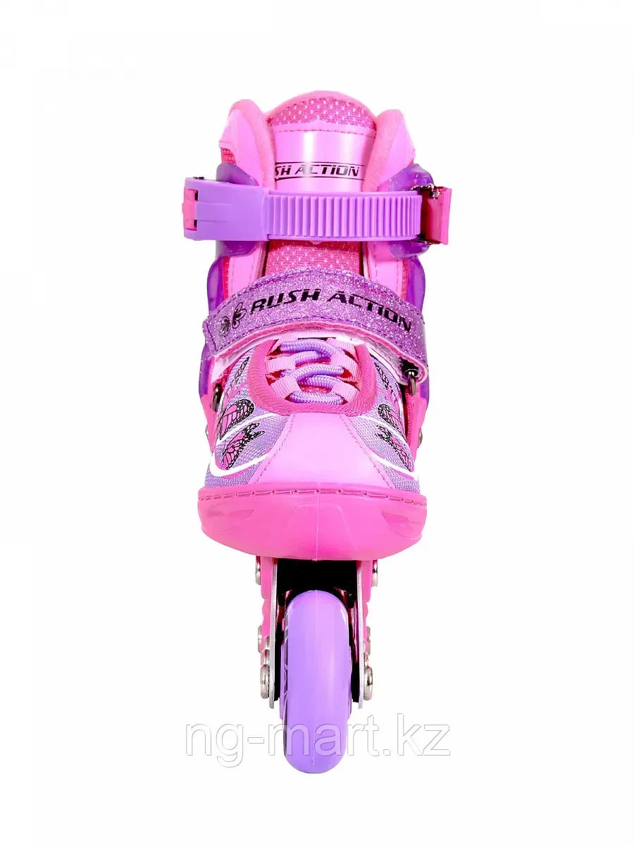 Роликовые коньки детские раздвижные RUSH ACTION розовый - фото 2 - id-p96756772