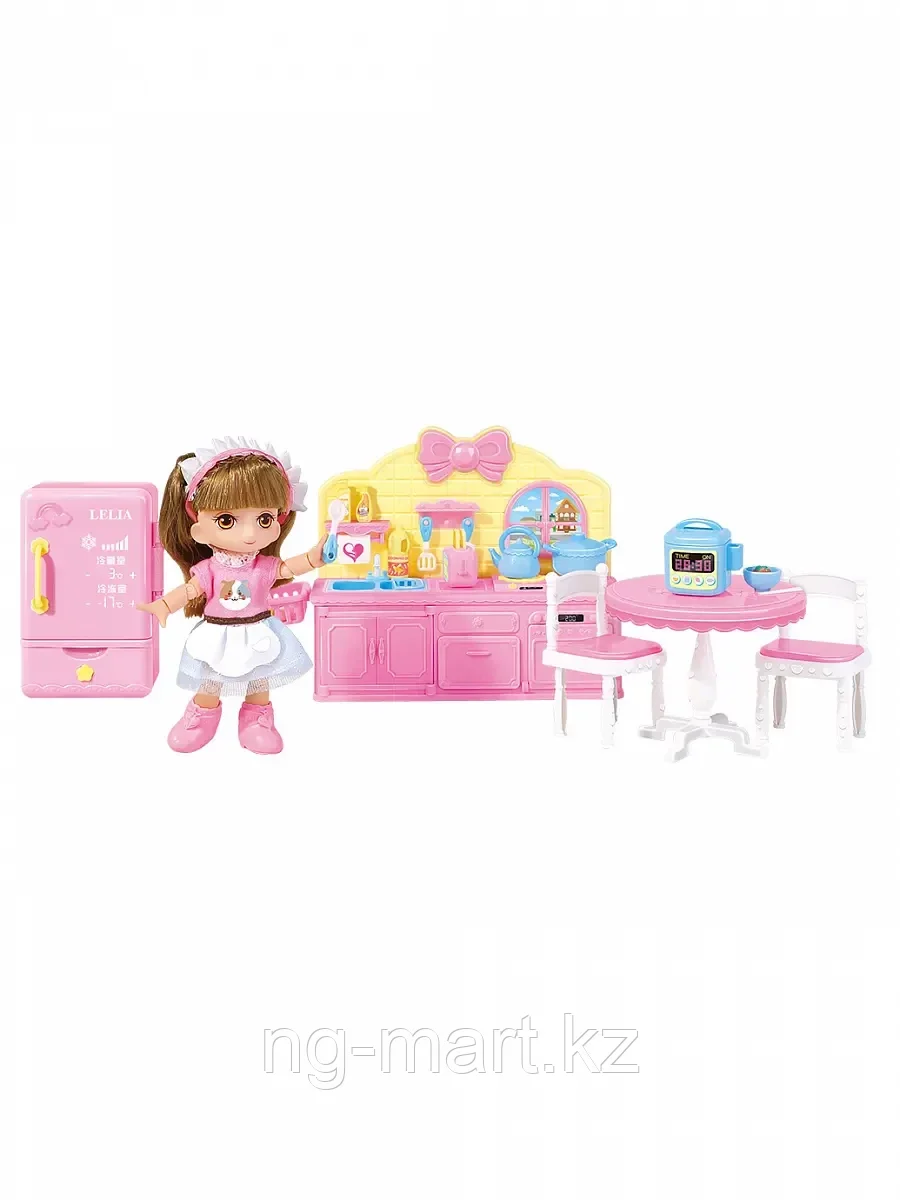 Мебель для куклы L0734 Кухня с куклой и аксессуарами - фото 1 - id-p96757554