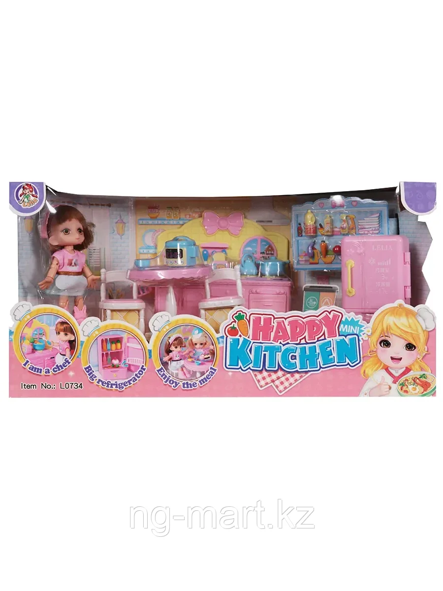 Мебель для куклы L0734 Кухня с куклой и аксессуарами - фото 2 - id-p96757554