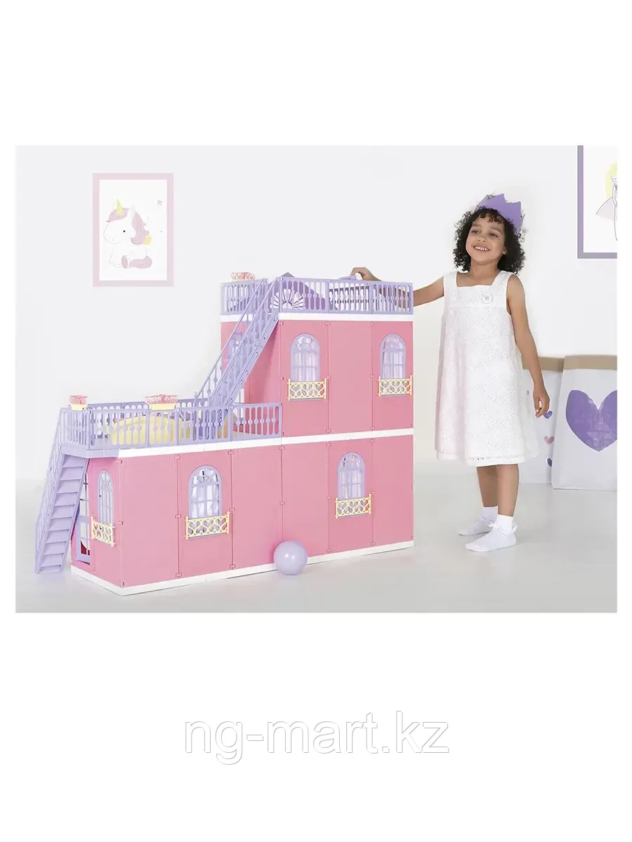 Кукольный дом Коттедж "Маленькая принцесса" 105х90х34см С-1457 Огонек - фото 4 - id-p96757555