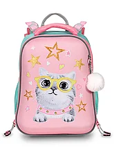Ранец каркасный Curious cat панцирь с сумкой для обуви SY21-13