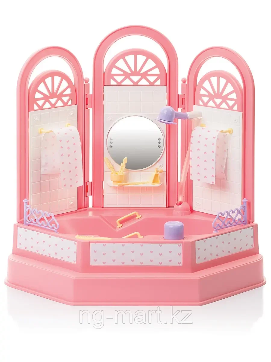 Мебель для куклы Ванная комната "Маленькая принцесса" С-1335 Огонек