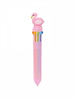 Ручка шариковая 0,7мм 10 цветов Фламинго 058C-2421C