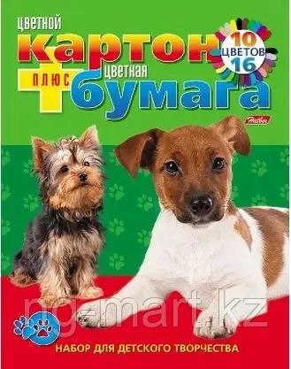 Картон цветной и бумага цветная Два щенка 26НКБ4к - фото 1 - id-p96761565