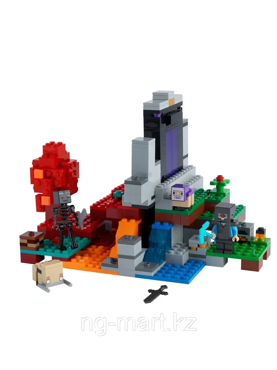 Конструктор Разрушенный портал 316 дет. 21172 LEGO Minecraft - фото 3 - id-p96761589