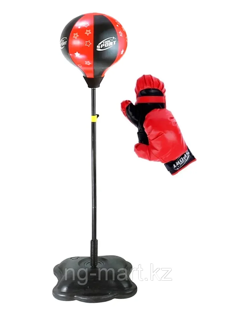 Набор для бокса 8551 Груша на стойке+перчатки красный/черный