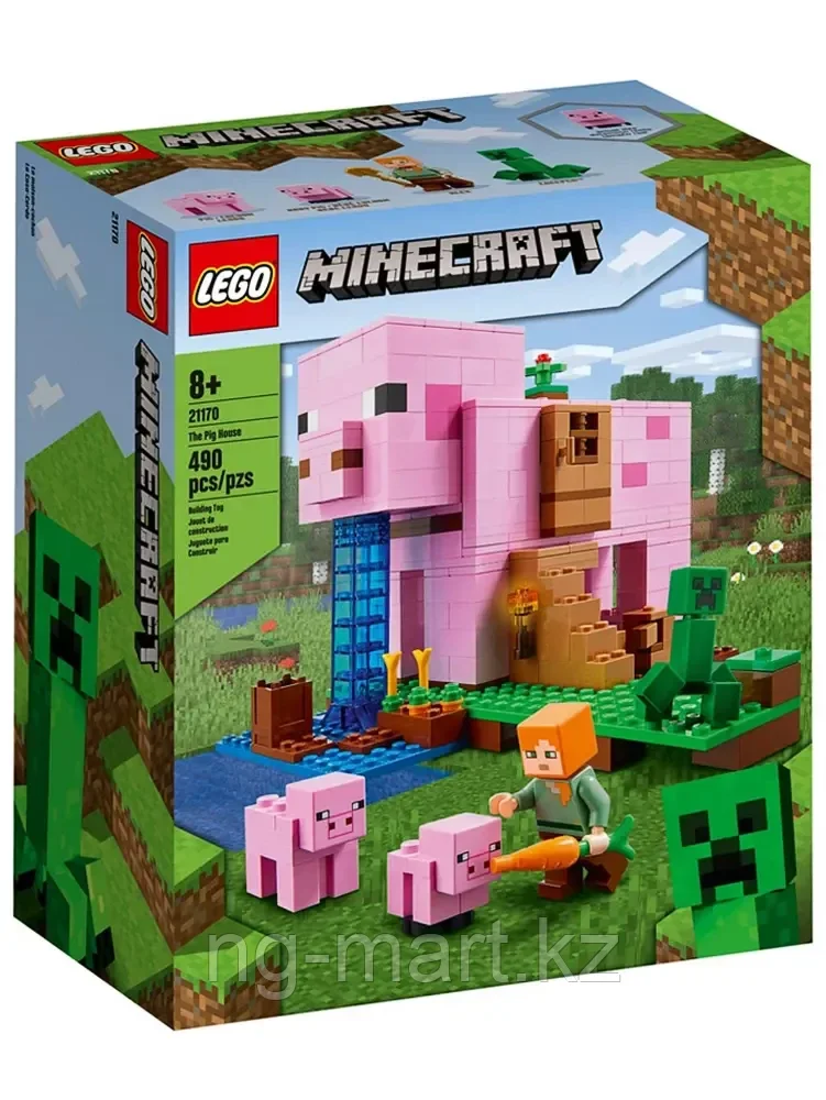 Конструктор Дом-свинья 490 дет. 21170 LEGO Minecraft - фото 1 - id-p96761613