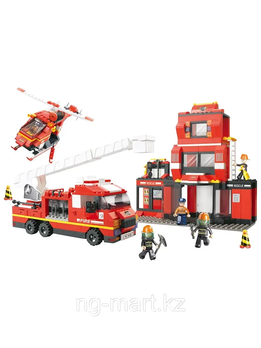 Конструктор блочный Пожарная станция 745 дет. M38-B0227 Sluban - фото 2 - id-p96761690