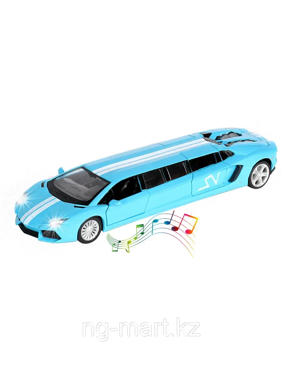 Модель машины Лимузин Lamborghini 1:32 (23см) свет,звук, инерция 6601 - фото 1 - id-p96757822