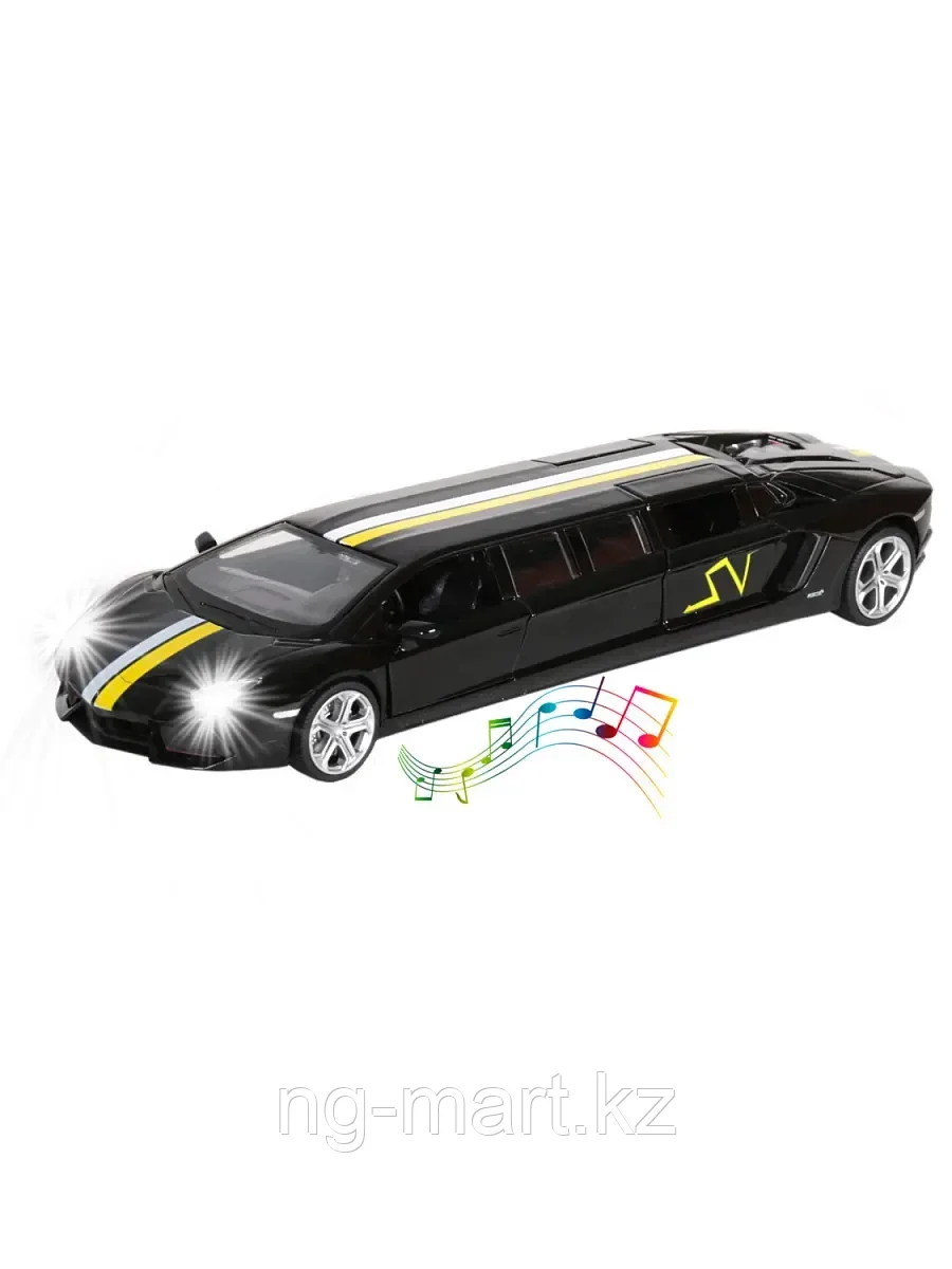 Модель машины Лимузин Lamborghini 1:32 (23см) свет,звук, инерция 6601