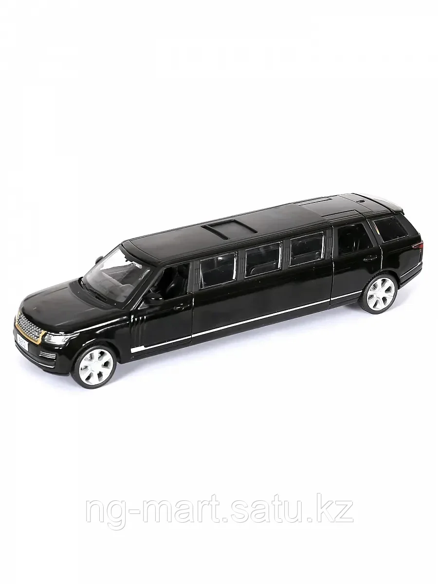 Модель машины Лимузин Range Rover 1:32 (23,5см) свет,звук, инерция 6602 чёрный