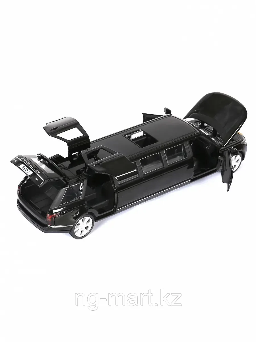 Модель машины Лимузин Range Rover 1:32 (23,5см) свет,звук, инерция 6602 чёрный - фото 3 - id-p96757833