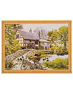 Рисование по номерам 30*40 MS7204 Деревенский домик у озера