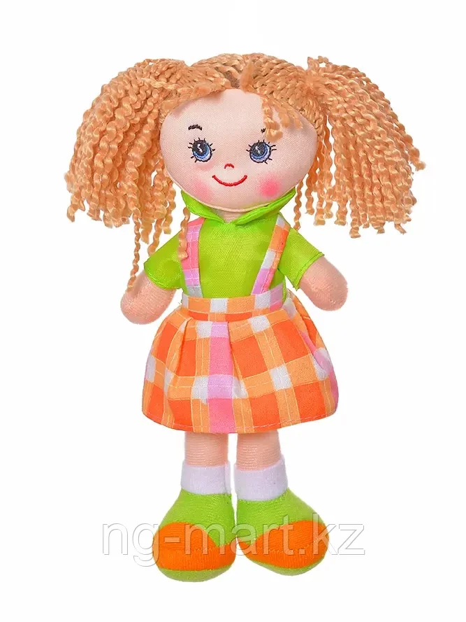 Мягкая игрушка Кукла Лиза в оранжевом платье 20 см 1233-1-4 ТМ Коробейники