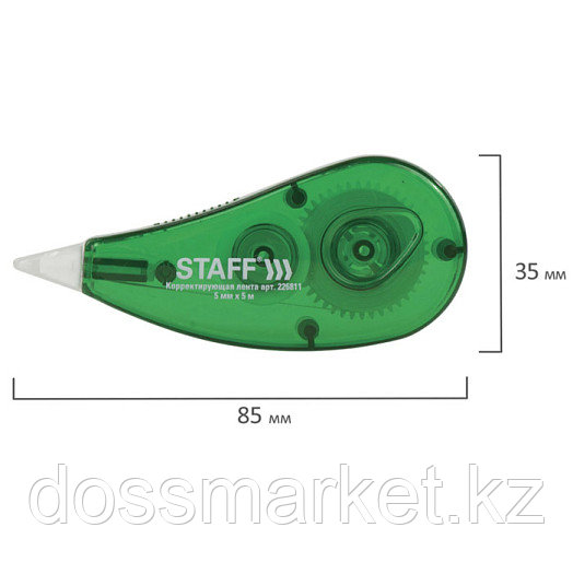 Корректирующая лента "Staff", 5мм, 5 метров, зелёный корпус, в блистере - фото 3 - id-p91525629