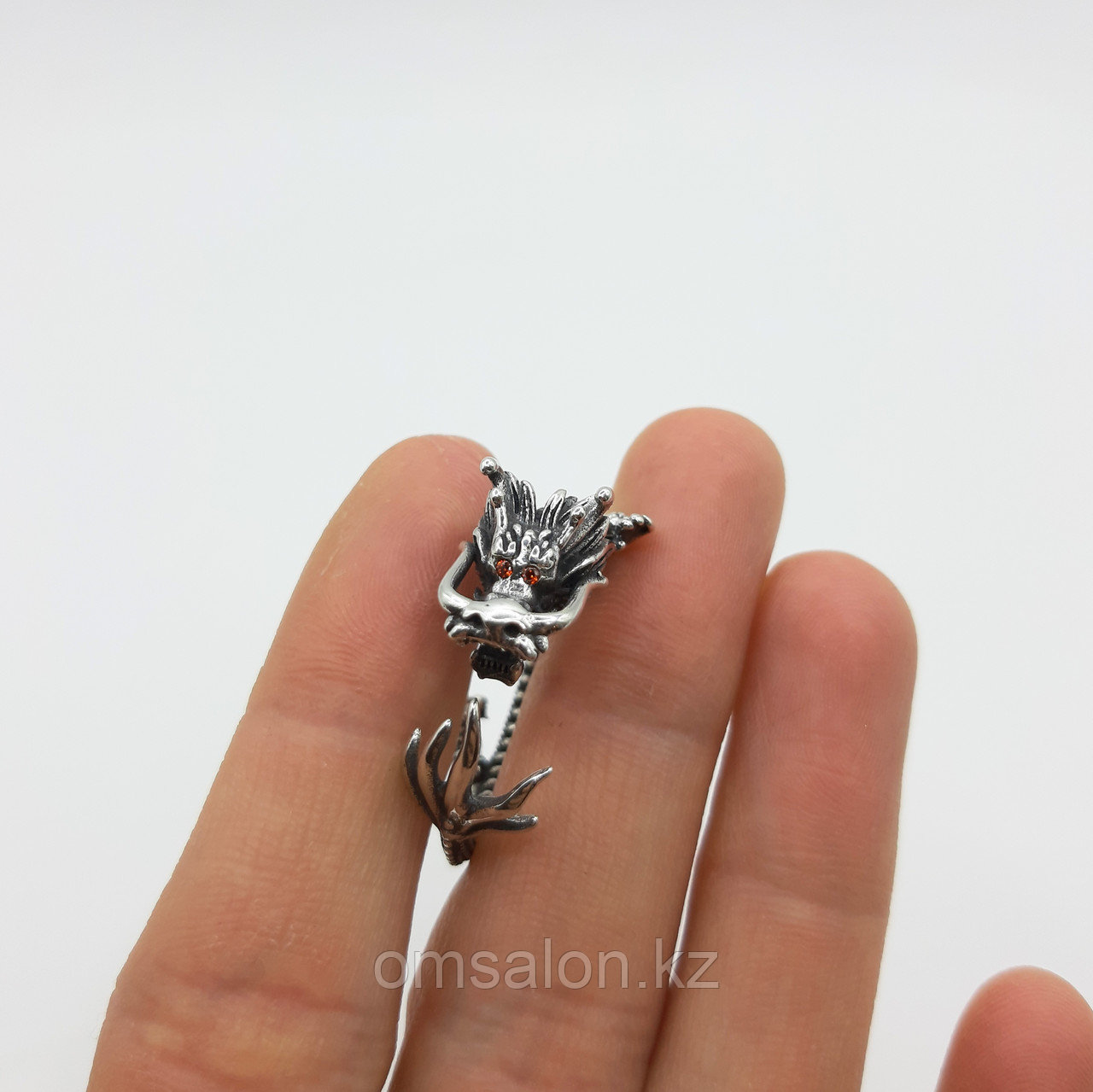 Кольцо с Драконом из серебра - символ нового 2024 года - фото 3 - id-p112672195