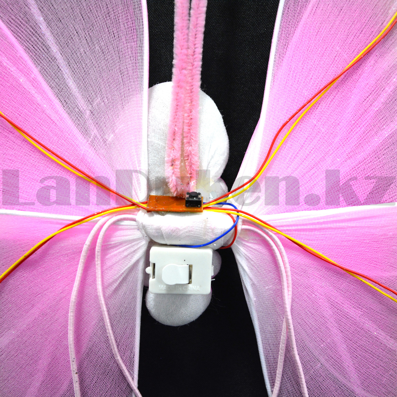 Набор феи крылья с Led подсветкой 3 режима волшебная палочка ободок и юбка розовый - фото 3 - id-p96824623